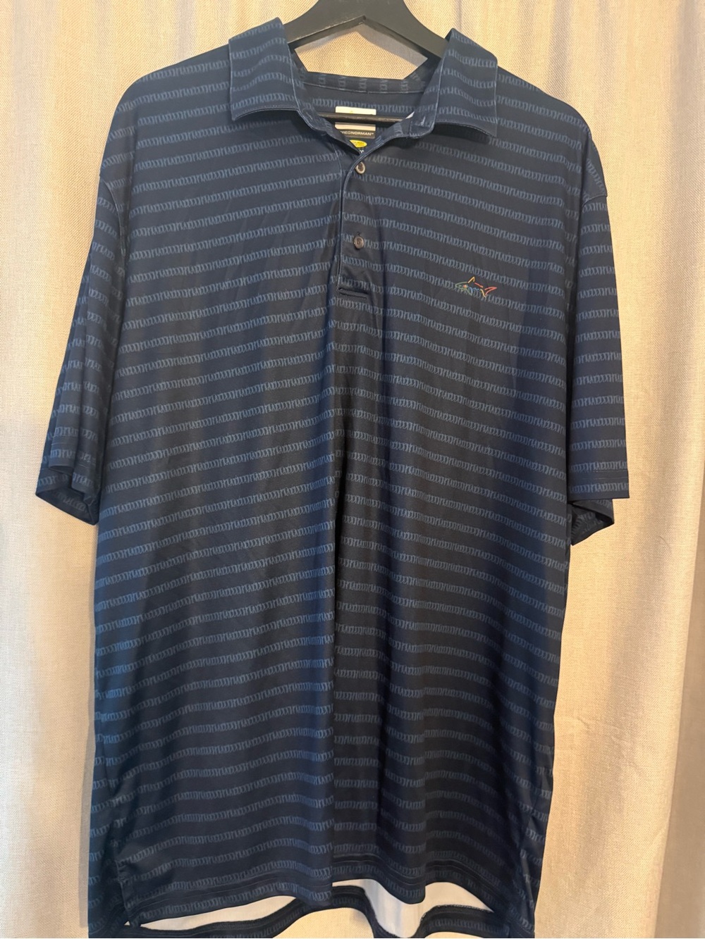 Greg Norman Play Dry Performance Golf Polo Shirt Men’s XXL Blue Striped
